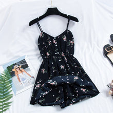 Load image into Gallery viewer, 2019 New Women's Dress Sweet Summer Casual Fashion Bohemian Print Thin Strap Sleeveless Black Dress for Women