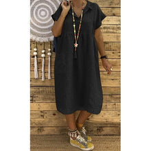 Load image into Gallery viewer, Women Summer Style Feminino Vestido T-shirt Cotton Casual Plus Size Ladies Dress Casual Linen Dress