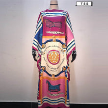 Load image into Gallery viewer, African Dashiki Dress Print Bohemia Silk Scarf Hijab Loose Elegant Muslim Abaya Bazin Robe Gowns Broder Riche Sexy Lady Party
