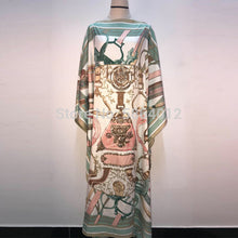 Load image into Gallery viewer, African Dashiki Dress Print Bohemia Silk Scarf Hijab Loose Elegant Muslim Abaya Bazin Robe Gowns Broder Riche Sexy Lady Party
