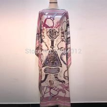 Load image into Gallery viewer, African Dashiki Dress Print Bohemia Silk Scarf Hijab Loose Elegant Muslim Abaya Bazin Robe Gowns Broder Riche Sexy Lady Party
