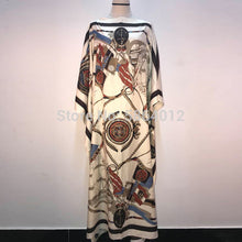 Load image into Gallery viewer, African Dashiki Dress Print Bohemia Silk Scarf Hijab Loose Elegant Muslim Abaya Bazin Robe Gowns Broder Riche Sexy Lady Party

