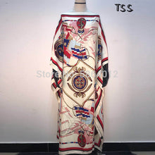 Load image into Gallery viewer, African Dashiki Dress Print Bohemia Silk Scarf Hijab Loose Elegant Muslim Abaya Bazin Robe Gowns Broder Riche Sexy Lady Party
