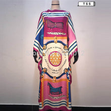 Load image into Gallery viewer, African Dashiki Dress Print Bohemia Silk Scarf Hijab Loose Elegant Muslim Abaya Bazin Robe Gowns Broder Riche Sexy Lady Party
